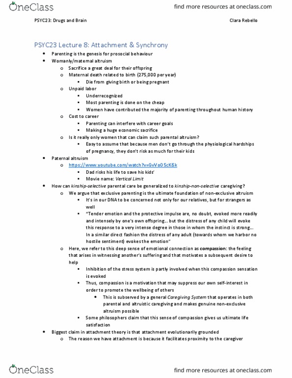 PSYC23H3 Lecture Notes - Lecture 8: Strange Behaviour, Cortisol, Prefrontal Cortex thumbnail