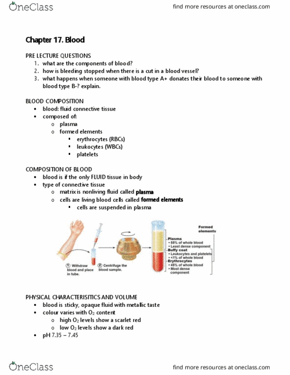 KINESIOL 1A03 Lecture Notes - Lecture 7: Sickle-Cell Disease, Thrombin, Erythropoietin thumbnail