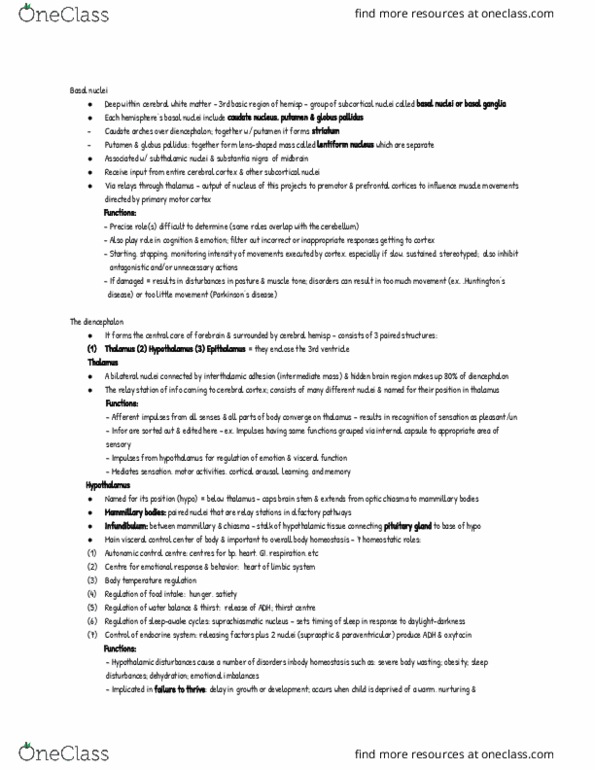 ANP 1106 Lecture Notes - Lecture 6: Dementia, Foramen Magnum, Cranial Cavity thumbnail