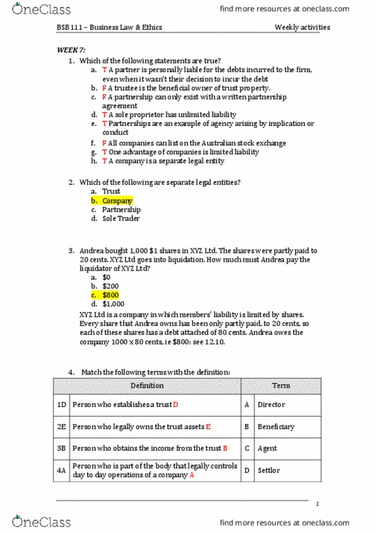 BSB111 Study Guide - Fall 2017, Final - Foodborne Illness, Lotus Seven ...