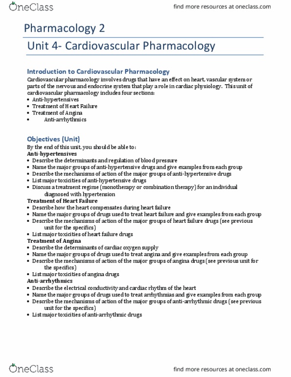 BIOM 3090 Chapter 1-5: Pharmacology 2- CNS cardiovascular preanesthetics thumbnail