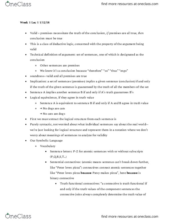 PHILOS 31 Lecture Notes - Lecture 10: Natural Deduction, Free Variables And Bound Variables, Sentence Clause Structure thumbnail