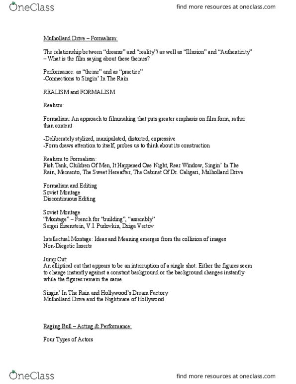 FILM 1F94 Lecture Notes - Lecture 9: Dustin Hoffman, Konstantin Stanislavski, Chameleon thumbnail