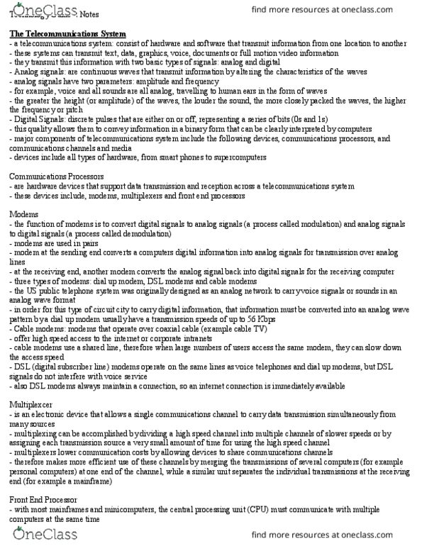 ADMS 2511 Chapter Notes - Chapter 4: Digital Library, Internet2, Wireless Lan thumbnail