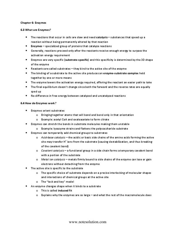 BIOA01H3 Lecture 6: Lecture 6 Study Guide thumbnail