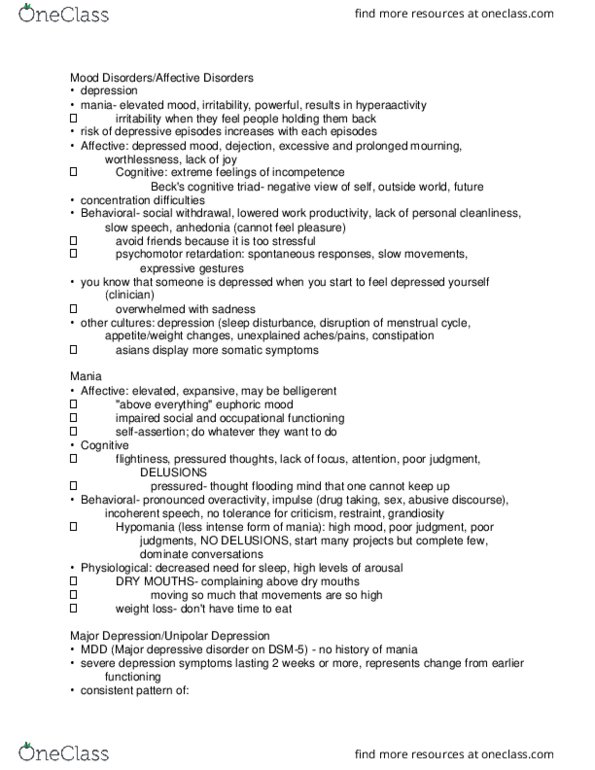 PSC 168 Lecture Notes - Lecture 17: Catecholamine, Reuptake, Therapeutic Relationship thumbnail