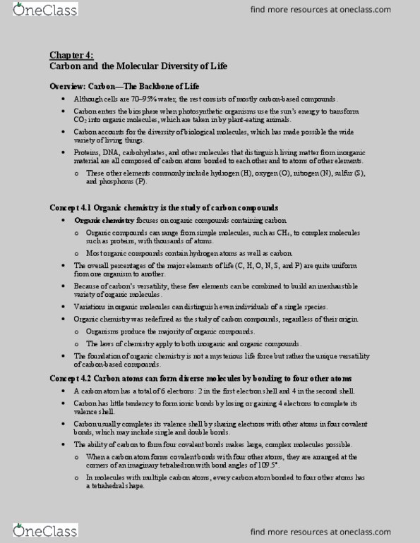 BIOL 1107 Lecture Notes - Lecture 4: Electronegativity, Asymmetric Carbon, Rhodopsin thumbnail