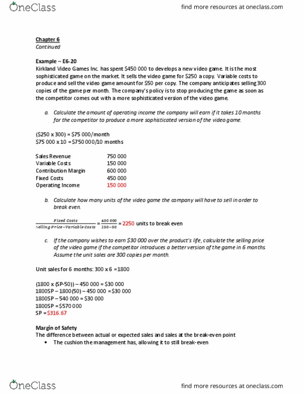 ACTG 1P12 Lecture Notes - Lecture 14: Fs Class E.636, Weighted Arithmetic Mean, Contribution Margin thumbnail