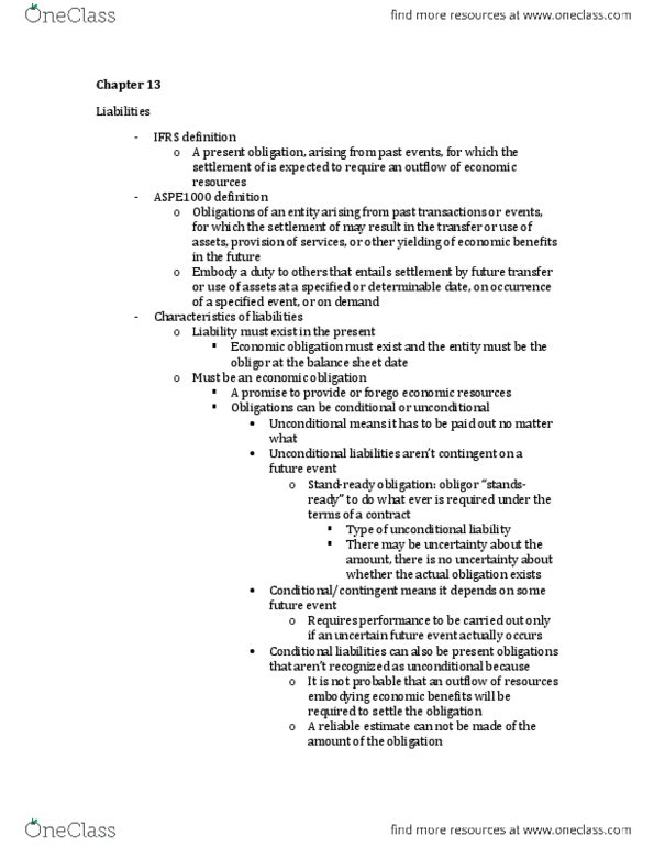 BU397 Chapter Notes - Chapter 13: Retained Earnings, Disclose, Financial Institution thumbnail