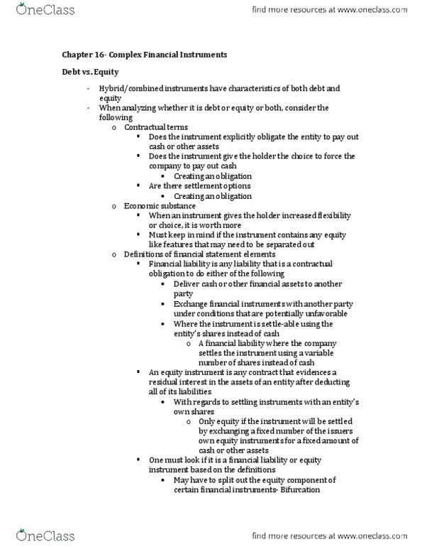 BU397 Chapter Notes - Chapter 16: Liquidity Risk, Underlying, Retained Earnings thumbnail