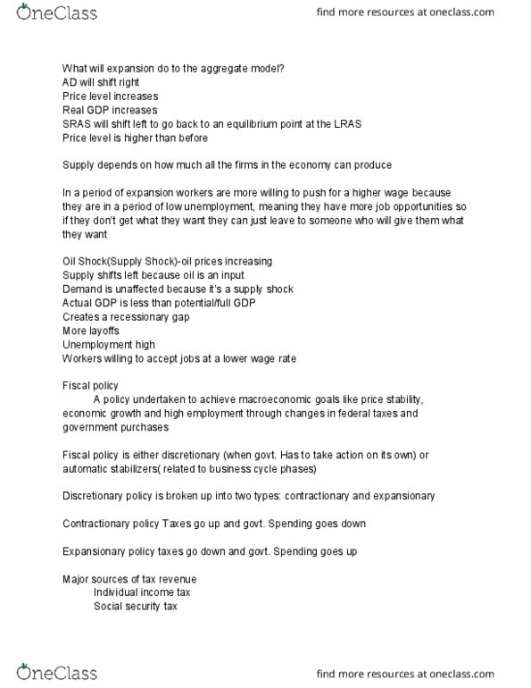 ECON 1202 Lecture Notes - Lecture 20: Output Gap, Deflation, Equilibrium Point thumbnail