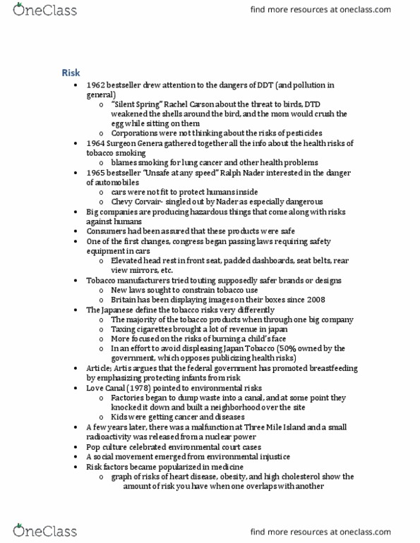 SOCI201 Lecture Notes - Lecture 16: Breast Implant, Food Irradiation, Refrigerator Mothers thumbnail