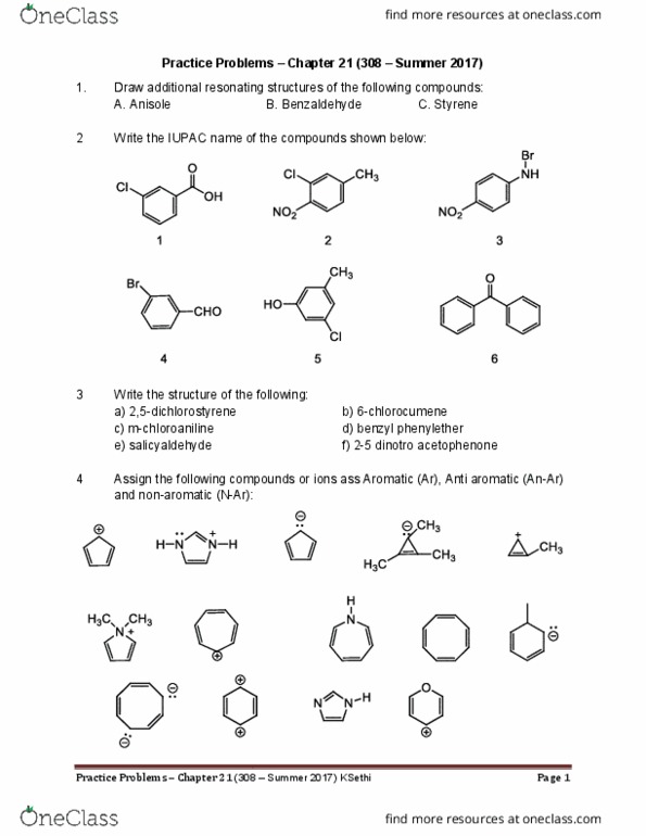 01:160:308 Lecture Notes - Lecture 9: Ethylbenzene, Acetophenone, Benzaldehyde thumbnail