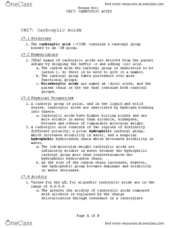 01:160:308 Lecture Notes - Lecture 19: Diazomethane, Hydrogenation, Lithium Aluminium Hydride thumbnail