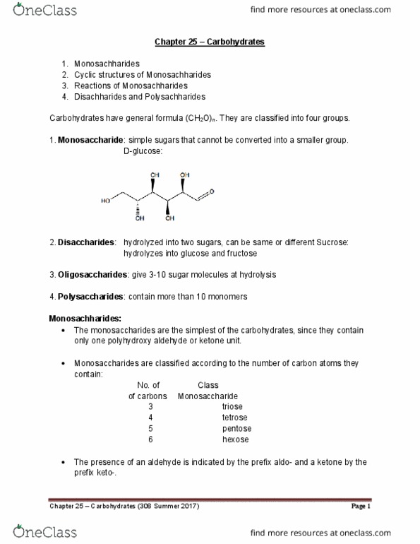 01:160:308 Lecture Notes - Lecture 25: Mutarotation, Decarboxylation, Formaldehyde thumbnail