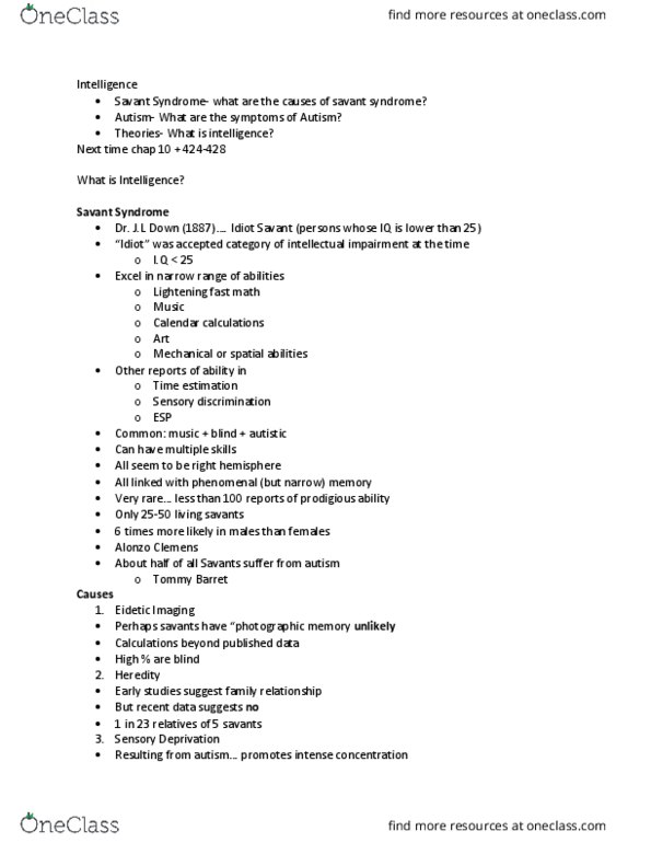 Psychology 1000 Lecture Notes - Lecture 4: Childhood Disintegrative Disorder, Andrew Wakefield, Asperger Syndrome thumbnail