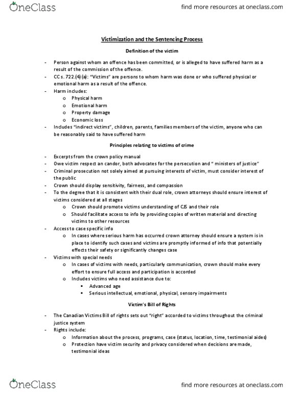 LAWS 4308 Lecture Notes - Lecture 9: Restorative Justice, Needs Assessment, Volume-Weighted Average Price thumbnail