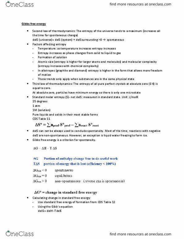 CHEM102 Lecture Notes - Lecture 28: Standard Molar Entropy thumbnail