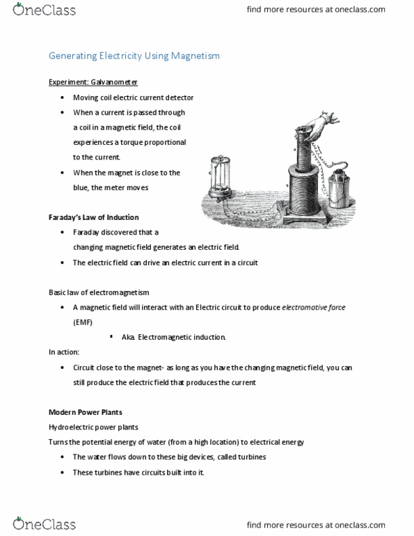PHY205H1 Lecture Notes - Lecture 18: Emic And Etic, Hydroelectricity, Electromagnetic Induction thumbnail