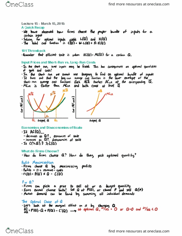 ECON 301 Lecture Notes - Lecture 15: Longrun thumbnail