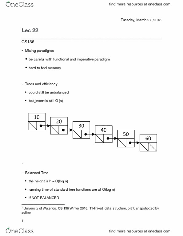 CS136 Lecture Notes - Lecture 22: Symbol Table, Associative Array, Dynamic Array thumbnail