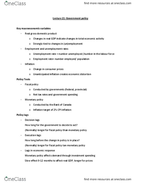 EC140 Lecture Notes - Lecture 21: Monetary Transmission Mechanism, Frictional Unemployment, Nairu thumbnail