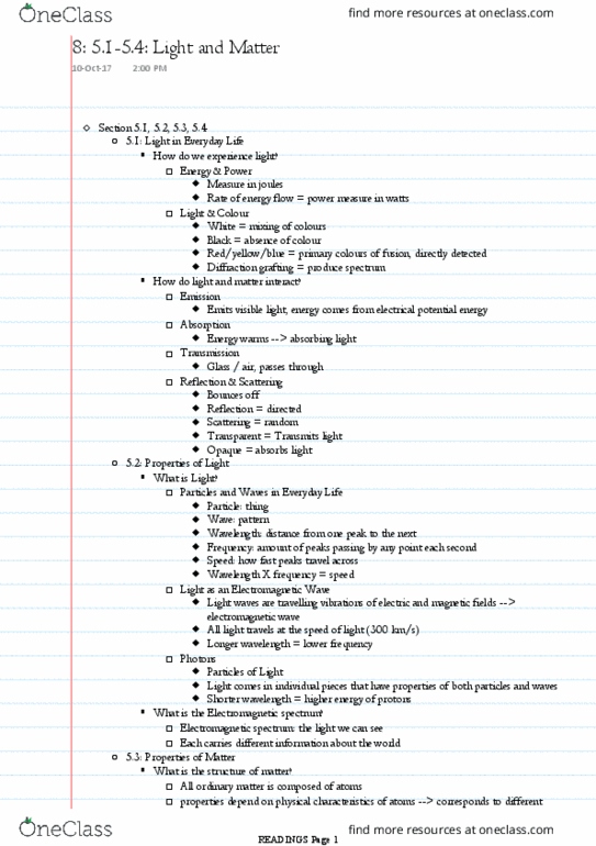 AST101H1 Chapter Notes - Chapter 5.1-5.4 : Blueshift, 30 Foot Fall, Atomic Number thumbnail