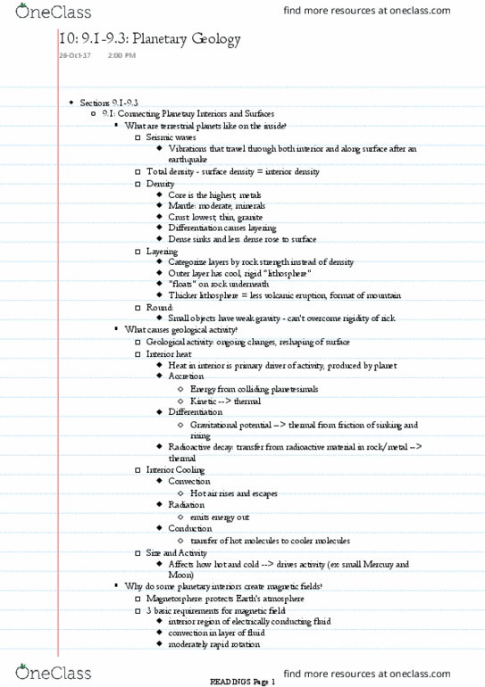 AST101H1 Chapter Notes - Chapter 9.1-9.3: Basalt, Lunar Mare, Abrasive Blasting thumbnail