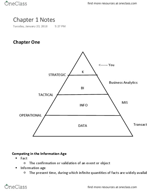 MIS 180 Chapter Notes - Chapter 1: Chief Technology Officer, Knowledge Worker, Netflix thumbnail