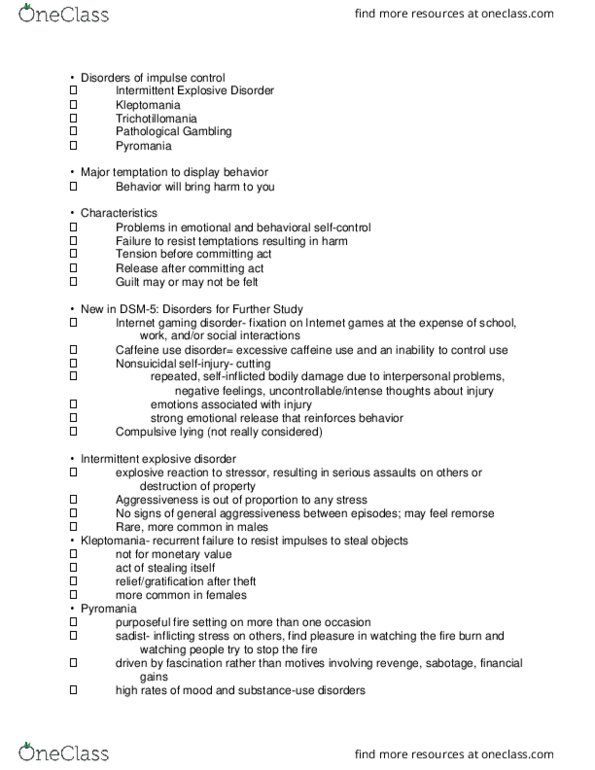 PSC 168 Lecture Notes - Lecture 14: Relapse Prevention, Etiology, Psychoanalytic Theory thumbnail