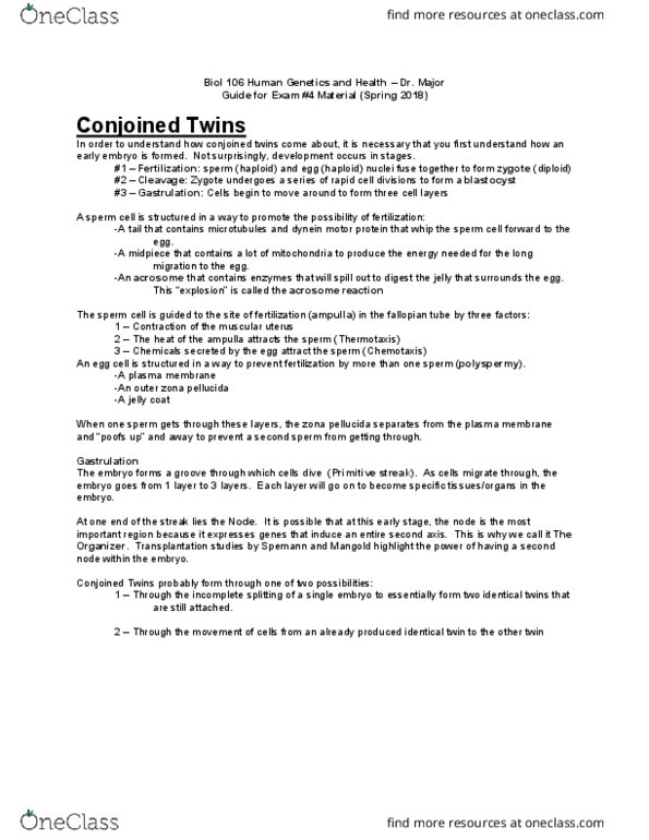 BIOL 104 Lecture Notes - Lecture 4: Neural Tube Defect, Zoonosis, Maximum Life Span thumbnail