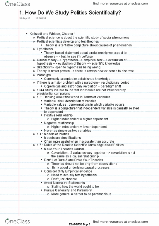 POL222H1 Chapter Notes - Chapter 1: Paradigm Shift, Negative Relationship thumbnail