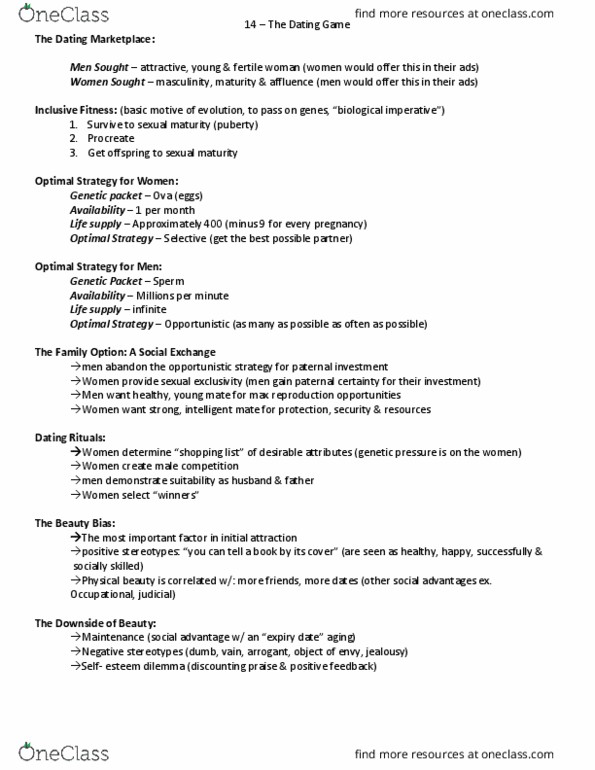 PSYCH101 Lecture 15: 15 – The Dating Game thumbnail