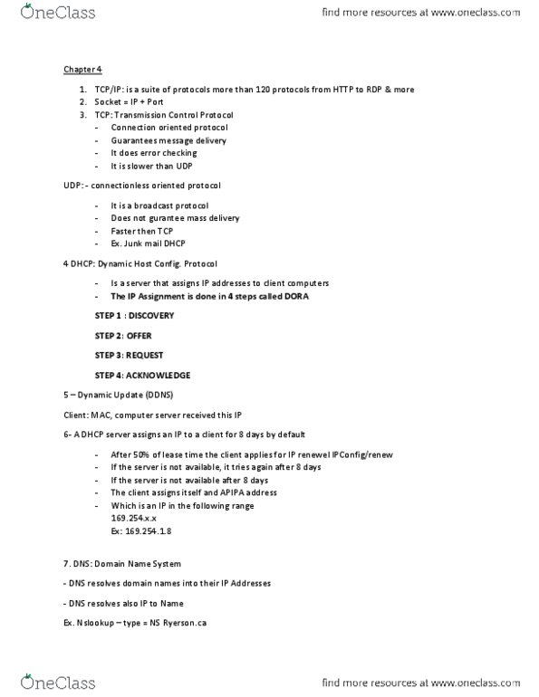 ITM 301 Lecture Notes - Link-Local Address, Private Network, Remote Desktop Protocol thumbnail