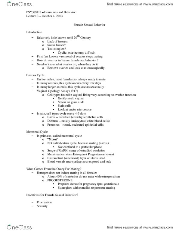 PSY395H5 Lecture Notes - Lecture 4: Oophorectomy, Miscarriage, Prenatal Diagnosis thumbnail