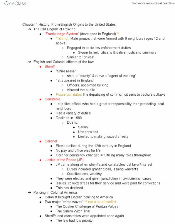 CRJU 302 Lecture Notes - Lecture 1: Field Training Officer, Personality Test, American Frontier thumbnail