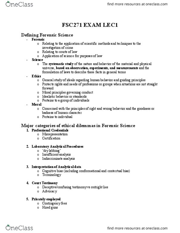 FSC271H5 Lecture Notes - Lecture 1: Cognitive Bias thumbnail