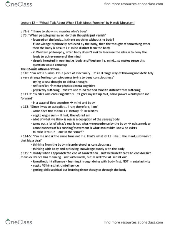 Kinesiology 3378F/G Lecture Notes - Lecture 12: Atavism, Joyce Carol Oates, Palliative Care thumbnail