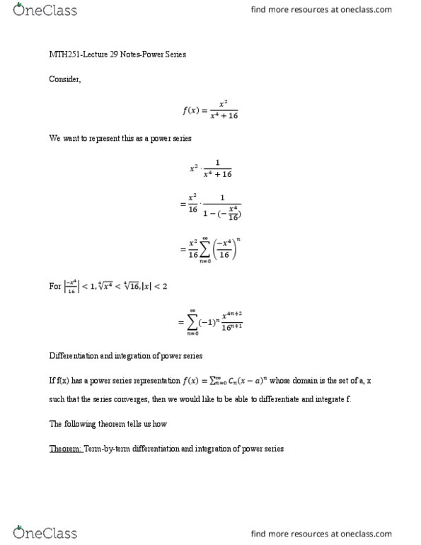 MTH 251 Lecture Notes - Lecture 29: Bessel Function thumbnail