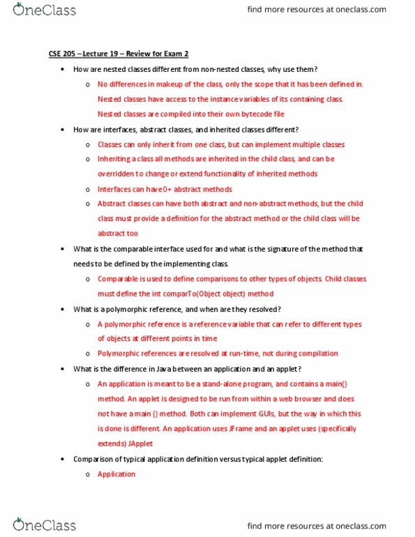 CSE 205 Lecture Notes - Lecture 19: Cartesian Coordinate System, Init, Java Applet thumbnail