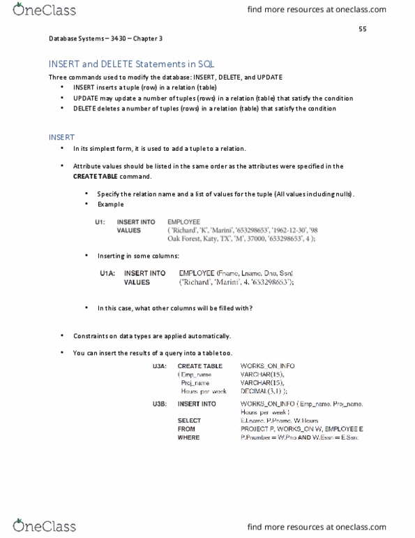 CS 3430 Lecture Notes - Lecture 18: Referential Integrity thumbnail