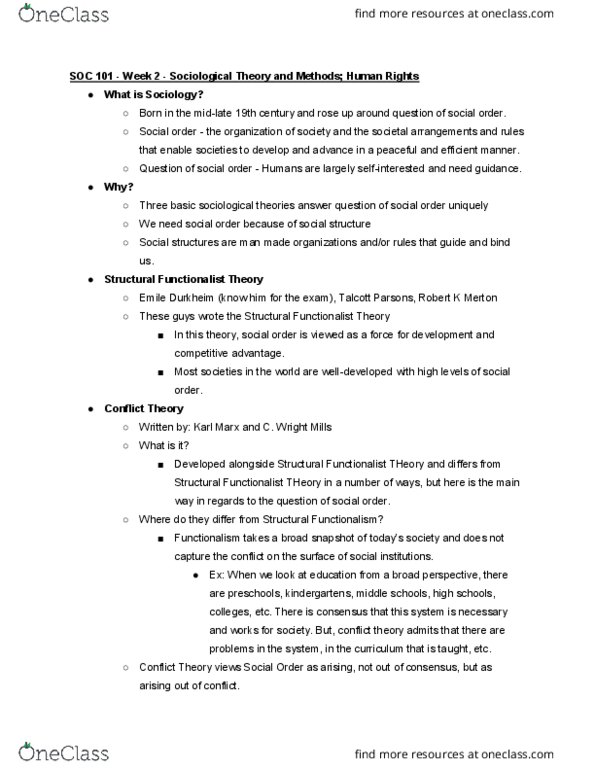 SOC 101 Lecture Notes - Lecture 2: Content Analysis, Falsifiability, Dependent And Independent Variables thumbnail