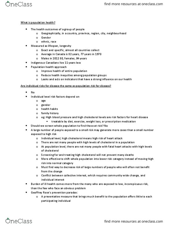 HLTH 101 Lecture Notes - Lecture 2: Infant Mortality, Demographic Transition, Hypertension thumbnail