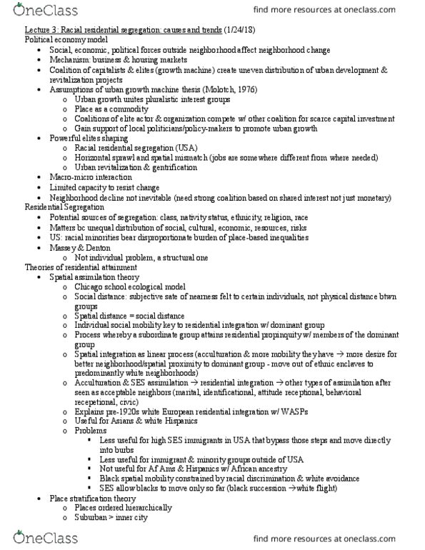 SOCI 366 Lecture Notes - Lecture 3: Redlining, Concentric Zone Model, Shapefile thumbnail