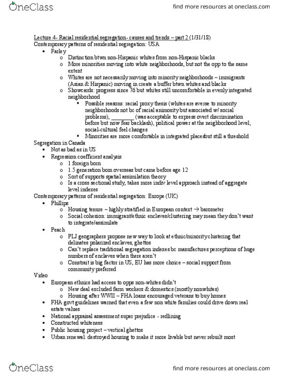 SOCI 366 Lecture Notes - Lecture 4: Blockbusting, Housing Tenure, Urban Renewal thumbnail