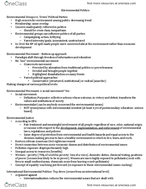 Environmental Science 1021F/G Lecture Notes - Lecture 2: Greenwashing, Ozone Depletion, Deepwater Horizon Oil Spill thumbnail