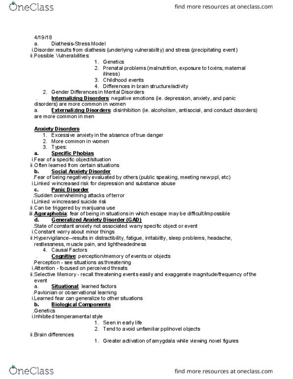 PSYCH 1000 Lecture Notes - Lecture 22: Classical Conditioning, Exposure Therapy, Operant Conditioning thumbnail