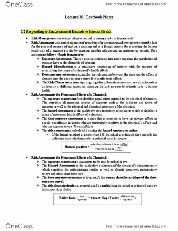 EESA10H3 Chapter Notes - Chapter Pg 52 - Pg 66: Environmental Justice, Health Impact Assessment, Precautionary Principle thumbnail
