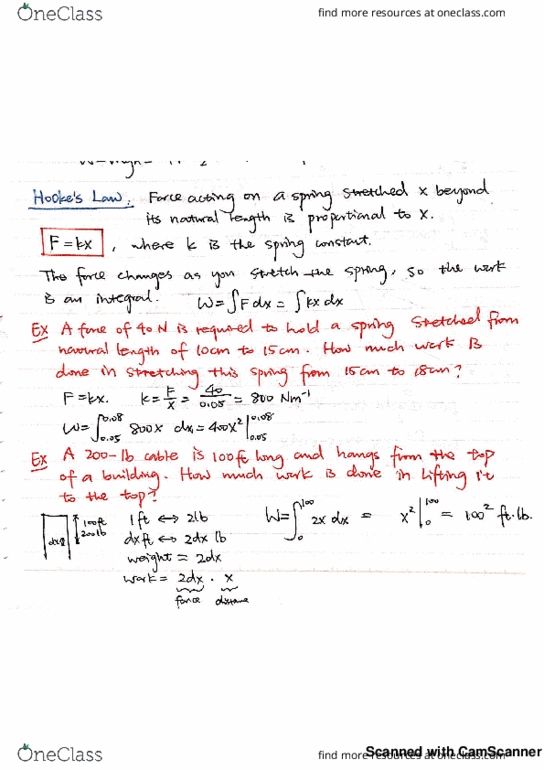 MTH 162 Lecture 5: Hooke's Law thumbnail