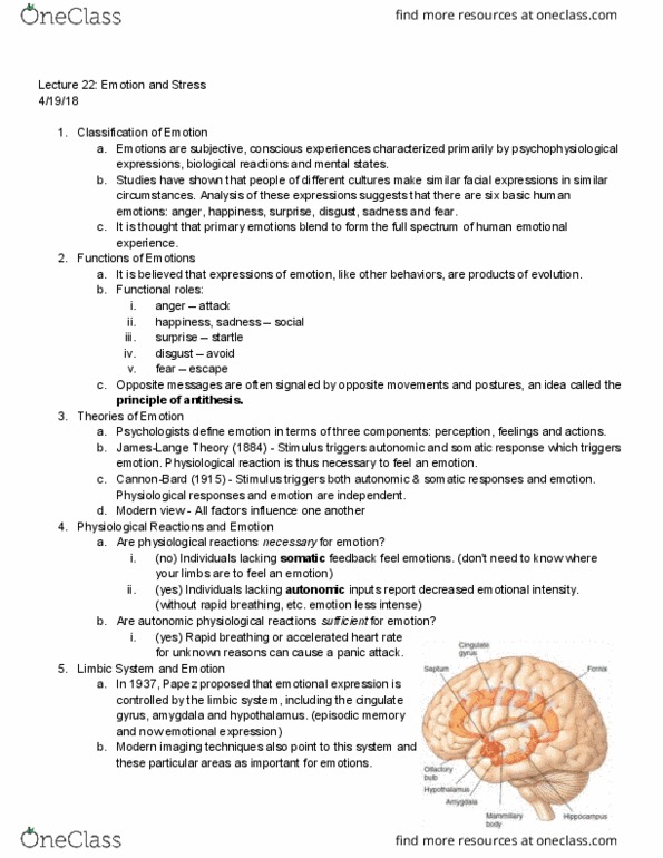 BCS 110 Lecture Notes - Lecture 22: Sympathetic Nervous System, Anterior Pituitary, Chest Pain thumbnail